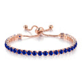 New Bling Bling 12 Birth Stones Unisex Stretch Bracelet Wholesale Gold Silver Plated Adjustable Zircon Tennis Bracelets