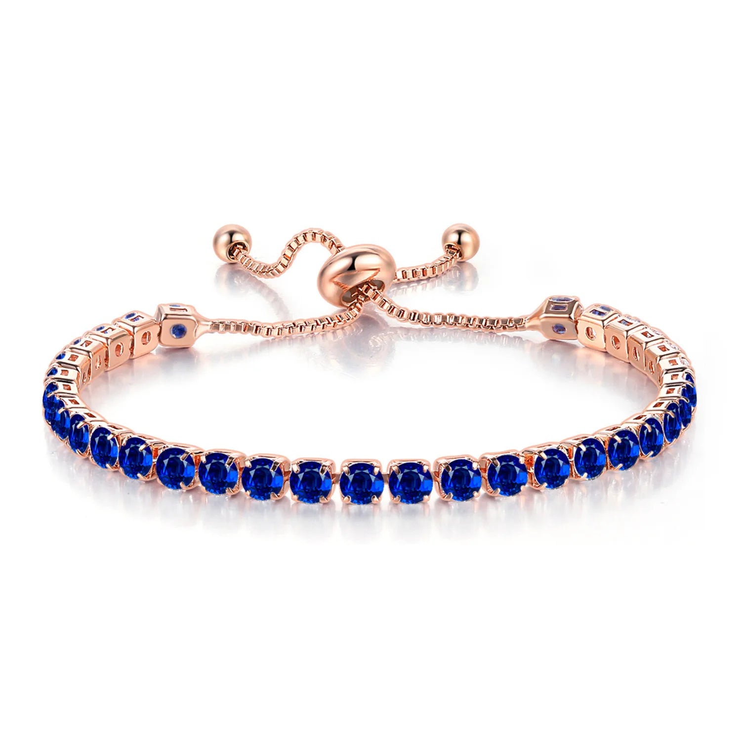 New Bling Bling 12 Birth Stones Unisex Stretch Bracelet Wholesale Gold Silver Plated Adjustable Zircon Tennis Bracelets
