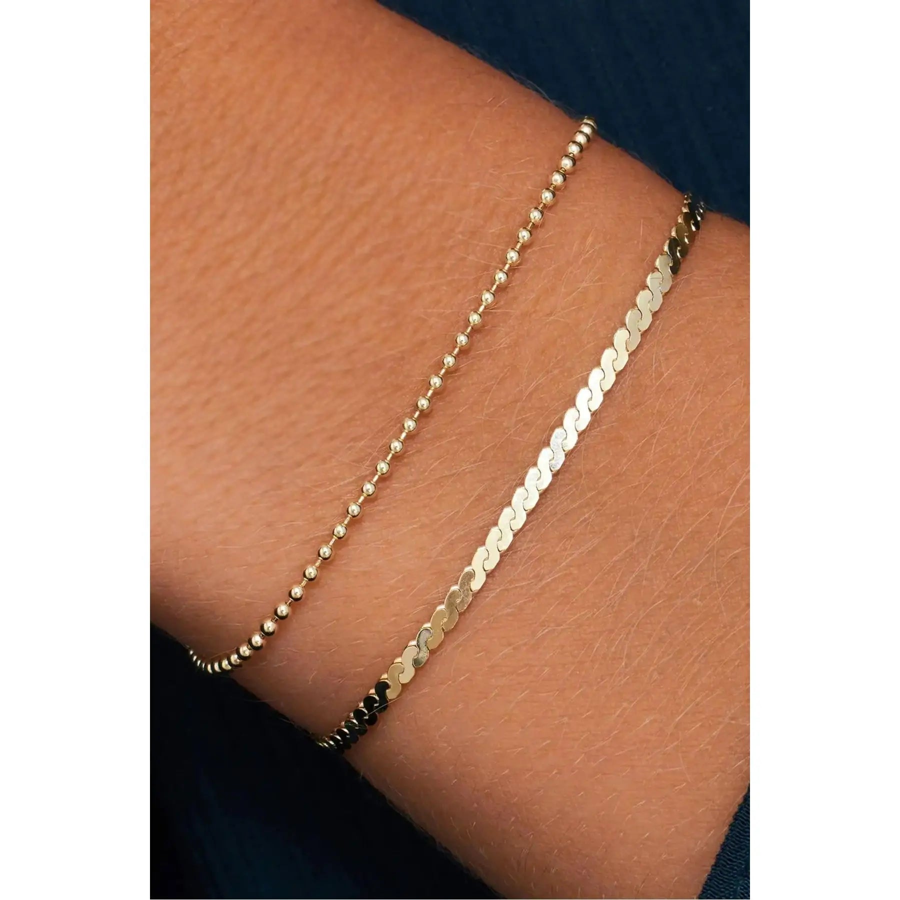 925k Silver Serpentine and Bulk Chain Bracelet From Turkey