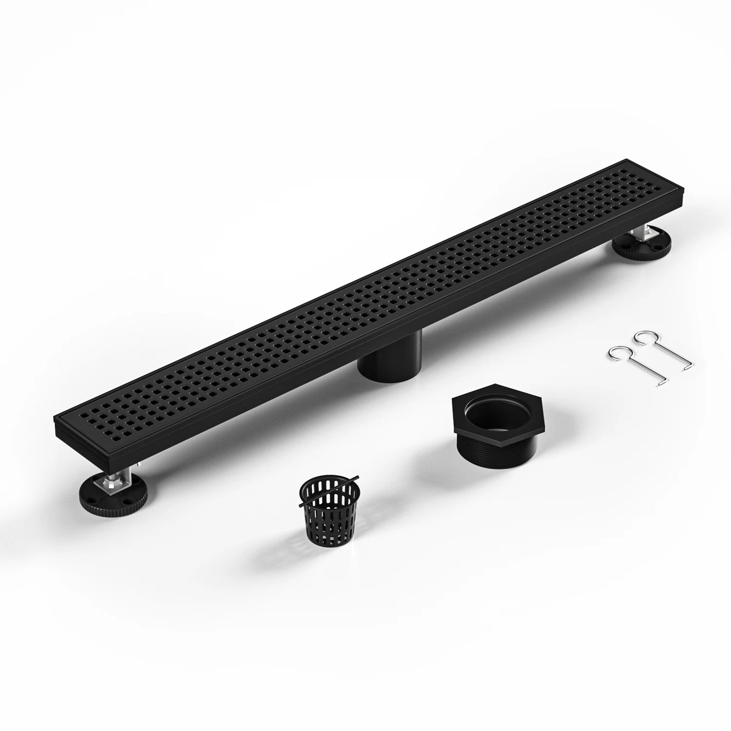 US Market 24\" Modern Stainless Steel Linear Shower Drain Vertical Outlet Long Floor Drain CUPC Certification for Bathroom