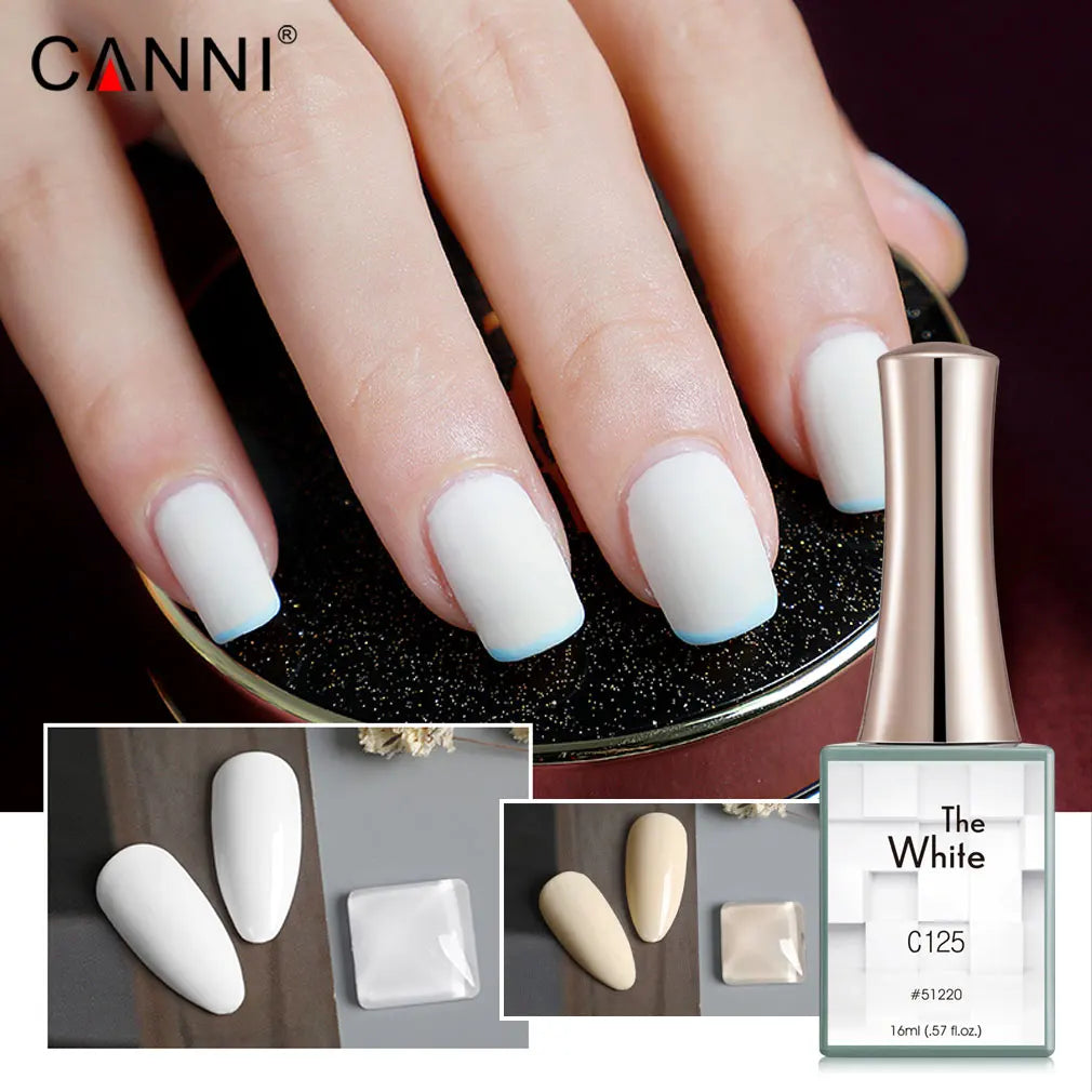 CANNI 16ml Wholesale White Series Soak-off UV/LED Nail Polish Gel Hot Sale OEM Private Label Enamel Varnish Lacquer
