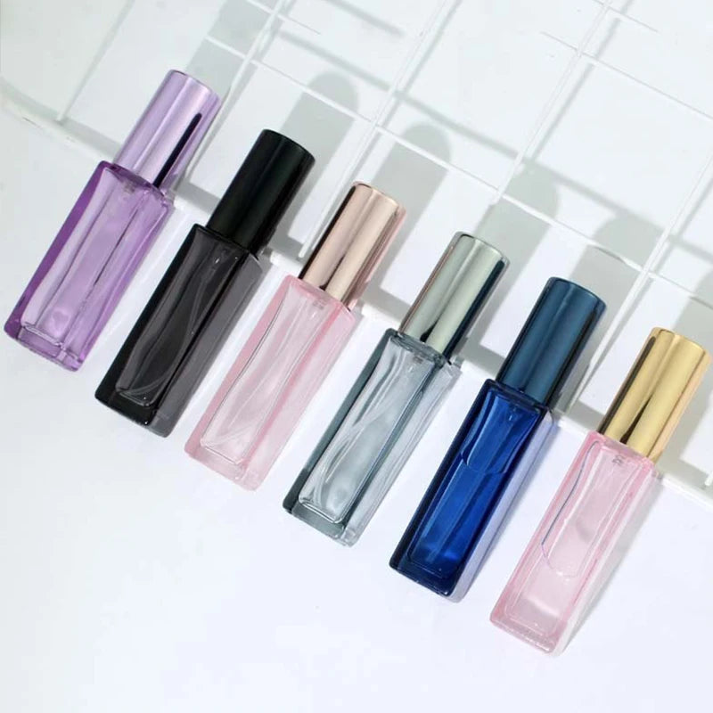 Customizable 2ml 10ml Portable Mini Flat Glass Perfume Bottles Factory Direct-Gold Black Mini Travel Sample Sampler Empty