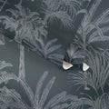 Germany-Made Floral Pattern Vinyl Non Woven Black Grey Hotel Use Wallpaper Rolls 10.05x0.53m Light Wash Living Room Kitchen