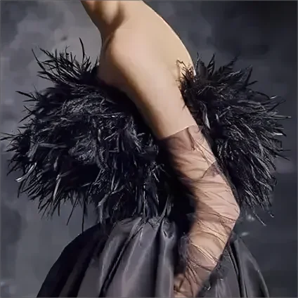 Wholesale Stock 2 Ply Black Marabou Feather Boa Dyed Pattern for Fashion Hair Accessories DIY Handwork Crafts Mix Colors Cheap
