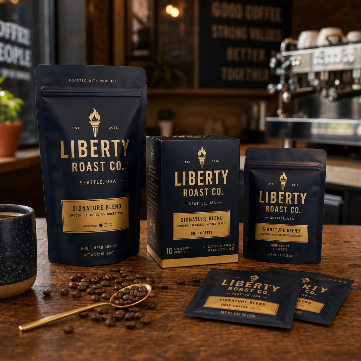 AT PACK France coffee and tea packaging sets drip coffee packaging doypack paper box Custom Printed Sets for Roasters and Cafe MegaBDM