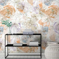Made Germany Modern Photo Wallpaper Murals Flowers Beige Orange Non Woven Vinyl Wall Mural Watercolour Bedroom Hospital Mall