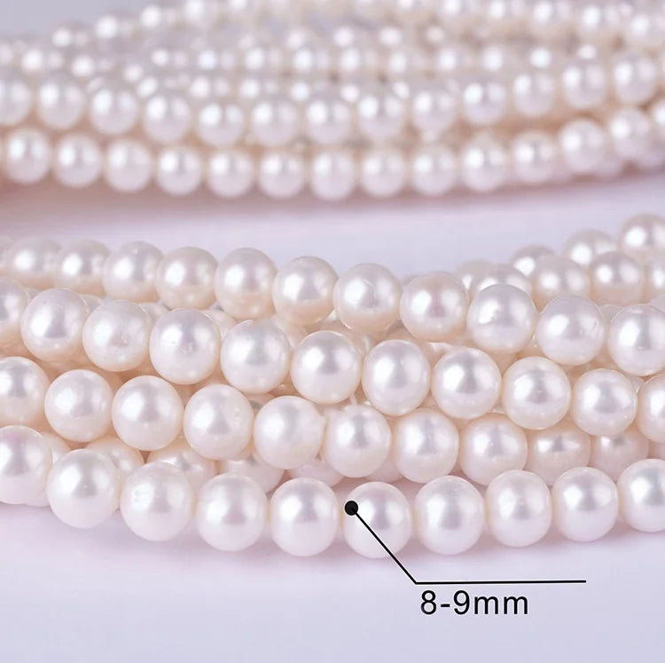 4A2 Grade Freshwater Pearl Oval Necklace Jewelry Making Bracelet Earrings