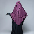 Muslim Women Two Layer Diamond Flap Khimar Hijab Dress Plus Size Wedding Breathable Polyester Fabric Islamic Modest Wear