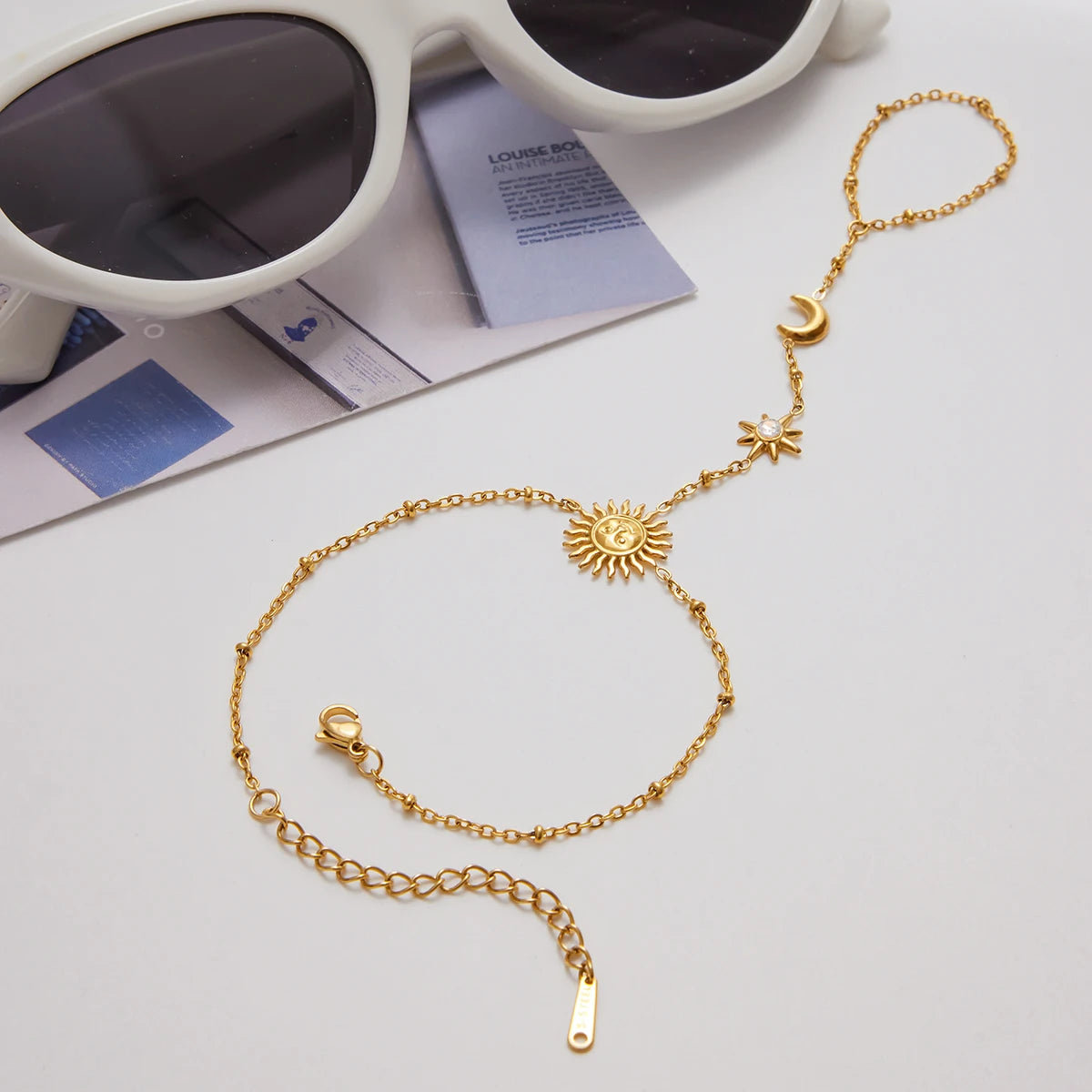 J&D New Arrival Women's Stainless Steel Bracelet Bead Chain and Finger Bracelet Jewelry for Girls MegaBDM