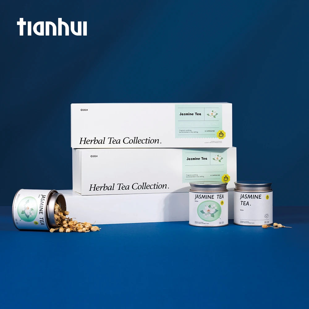 Tianhui  Paper Verpackung Tear Strip Zipper Paper Box with Custom Logo for Herbal Tea Collection Gift Set Jasmine Tea Set