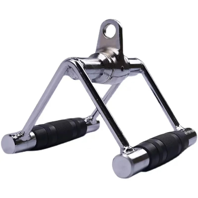 Steel Alloy Double D Handle Cable Attachment Strong Durable Seated Row Workout Fitness Cable Pulley Machine Anti-Slip Gym