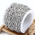 New Collection Stainless Steel Gold Color Oval Embossing Necklace Bracelet Chains for  DIY Jewelry Making