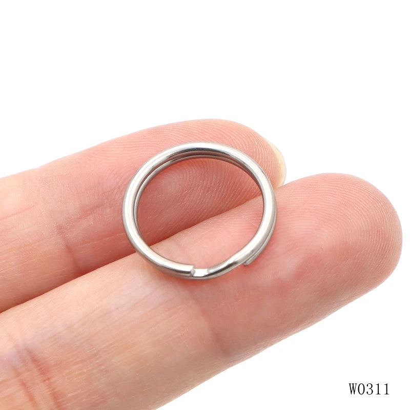 Anti- rust Stainless Steel Thin Round Split Open Ring 11mm Key Holder Ring for Dog Collar Tag