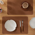 Faux Leather Placemat Factory 100% Waterproof Oil-Proof Wipeable PU Place Mats Heat Resistant Reversible Table Mats for Kitchen