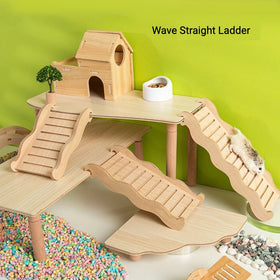 Best-selling Natural Birch Wood Multi-functional Hamster Climbing Ladder