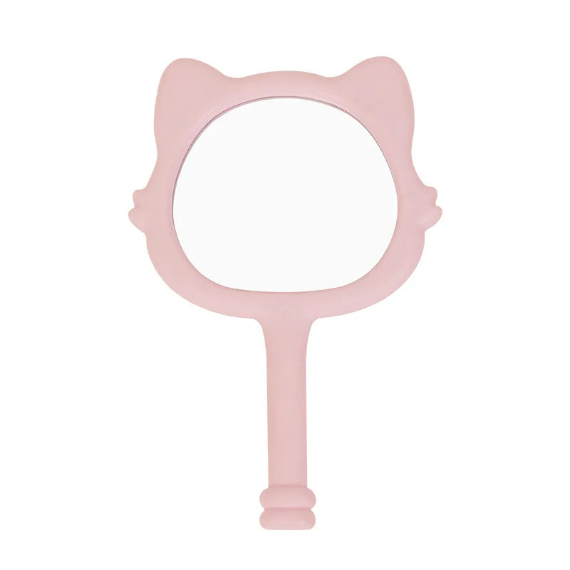 Animal Handle Fox Handheld Round Mirror-Single-Sided 4 Colors Small Portable Pocket Cosmetic Mirror On-the-Go Beauty Skylark