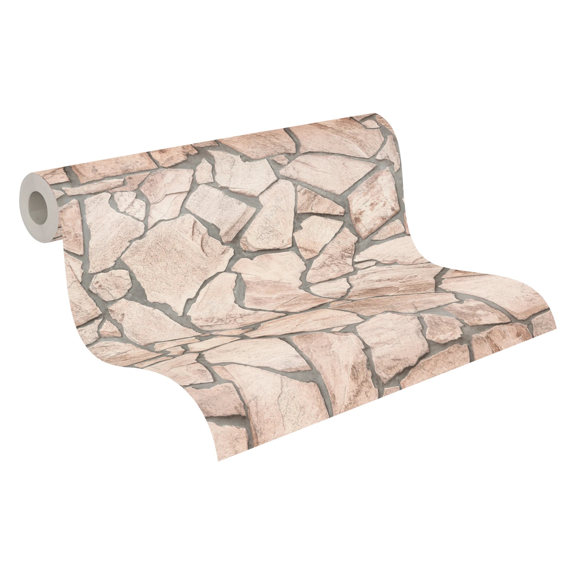 Made in Germany - Wallpaper rolls Stone Beige Grey Brown - Non Woven Vinyl - Wallpaper Stone Look for Walls - 1005 x 053 m