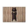 Made In Germany - Home Decor Canvas Picture Wood Look Bear - Wall Mural In Brown And Beige - Canvas Picture On Stretcher Frame