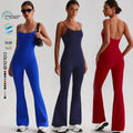 SHINBENE Recycled Polyester Women's Scoop Neck Bodycon Playsuit High Waist Full Length Casual Unitard Spaghetti Straps for