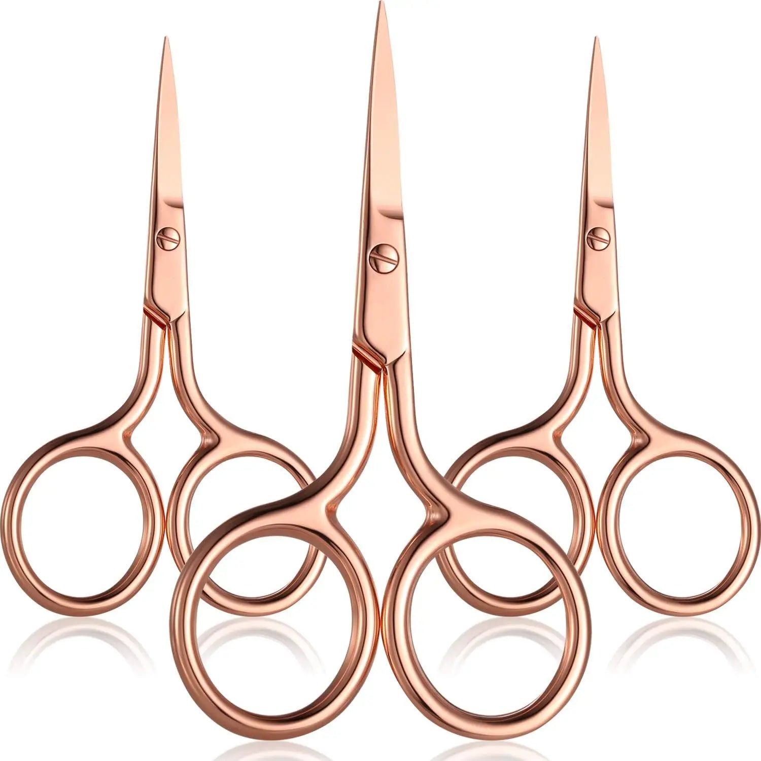 3 Pack Mini Beauty Stainless Steel Grooming Scissors for Facial Hair Trimming Eyebrow Nose Mustache Beard Grooming Small Nose