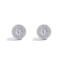 Low MOQ Wholesale Jewelry Big Cz Stone Round Stud 925 Sterling Silver Earrings for Men