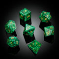 New Style Natural Gemstone Dice Custom Engraved DND Polyhedral Dice Set 16mm Handmade Stone Malachite