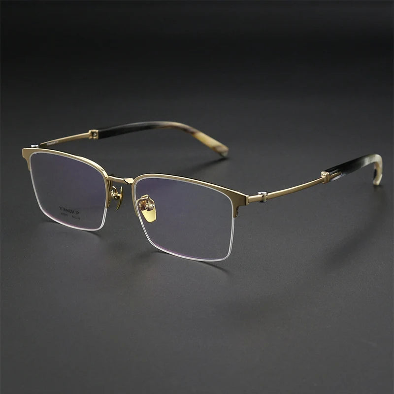 Osicare Luxury Designer Romeo Eyewear Premium Lenses Spectacle Titanium Bull Eyeglasses Optical Frames Buffalo Horn Glasses