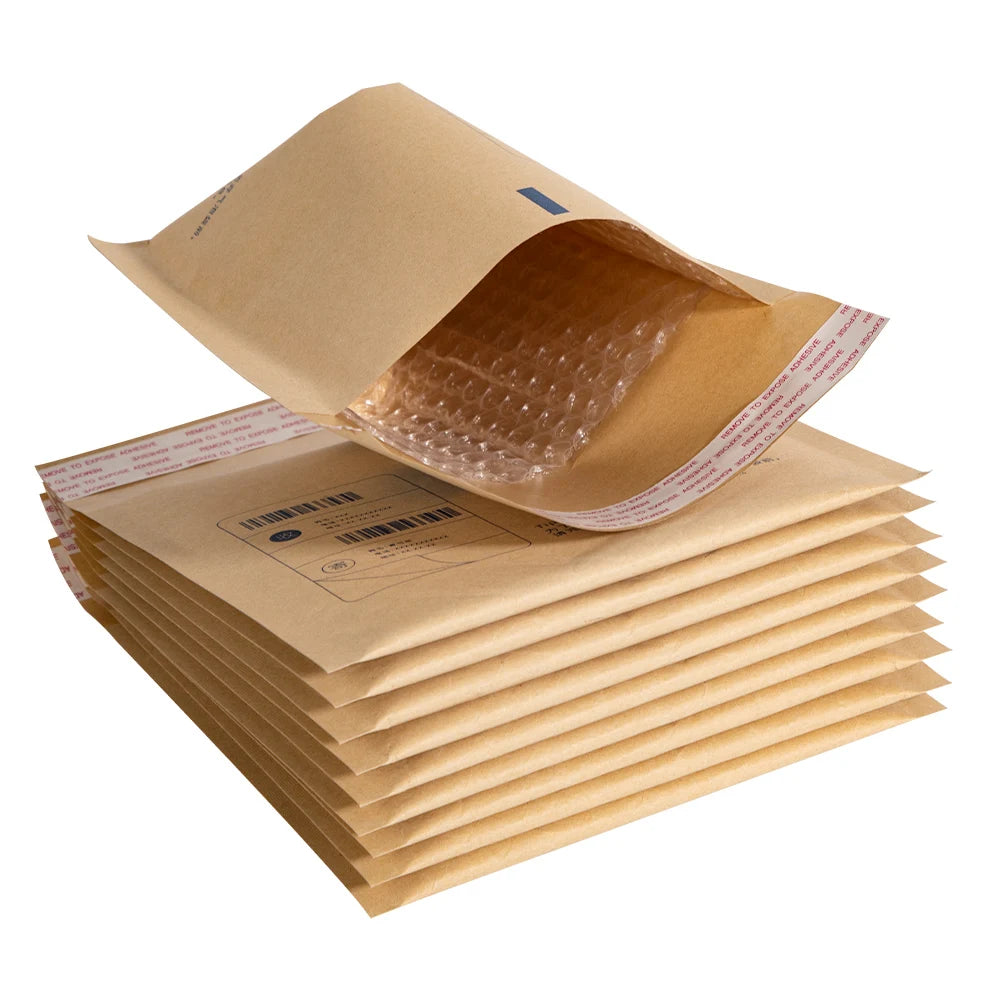 Kraft Paper Bubble Mailer Custom Size Logo Printing Waterproof Shipping Bag