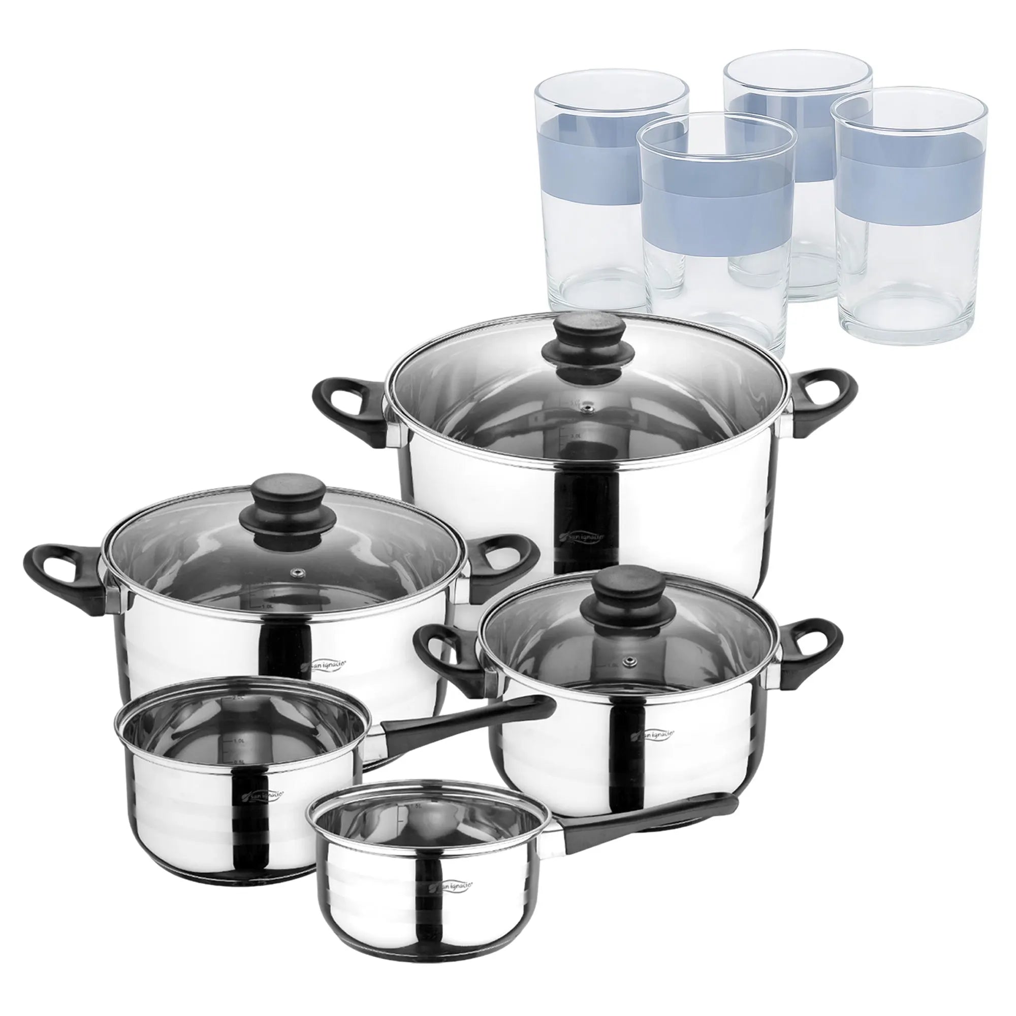 San Ignacio eight-piece cookware set + set of 4 0.5L glasses NOIA San Ignacio