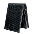 Minimalist Mens Wallet RFID Blocking Wallet for Men Slim Bifold Money Clip Card Holder - Black Carteira Masculina
