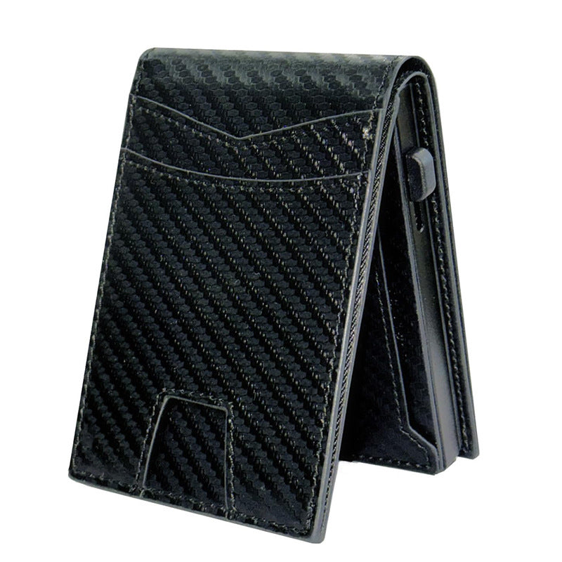 Minimalist Mens Wallet RFID Blocking Wallet for Men Slim Bifold Money Clip Card Holder - Black Carteira Masculina