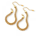 Fashion Non Tarnish Stainless Steel Gold Plated Wide Chain Bracelets Watch Chian Men Women Bracelet Jewelry