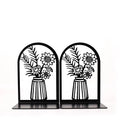 Portable Metal Book Holder Black Hollow Book Stand Suitable for Office Desk Decoration and Storage