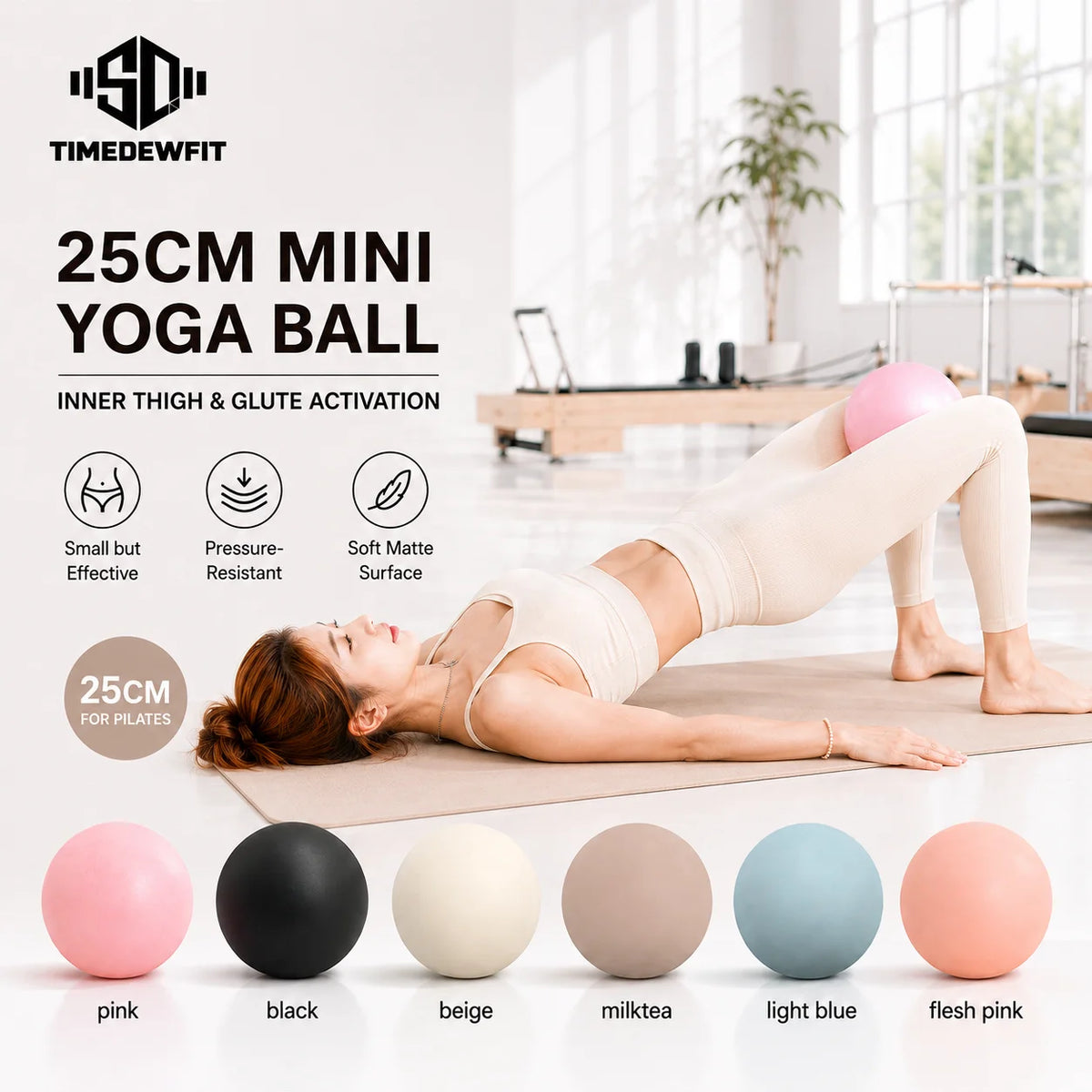 Logo Custom Matt Color Balles De Pilates Gym Pvc Free 25Cm Core Training Sets Matte Balls Small Exercise for 20cm Yoga Ball MegaBDM