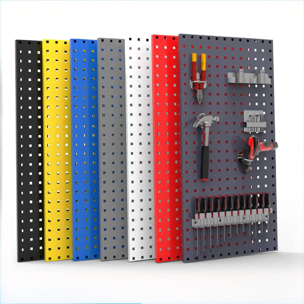 500*350mm0.8mm Metal Wall Mounted Pegboard Toolbox Rack for Garage Workshop Customizable OEM Tool Storage MegaBDM