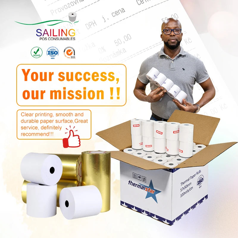 SailingPaper 80x80mm Thermal Paper Roll for Barcode Labeling and Retail Applications