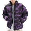 Wholesale Men's Casual Winter Bomber Jacket Reversible Waterproof O-Neck Collar Custom Logo Print Button Decoration Ready-Made