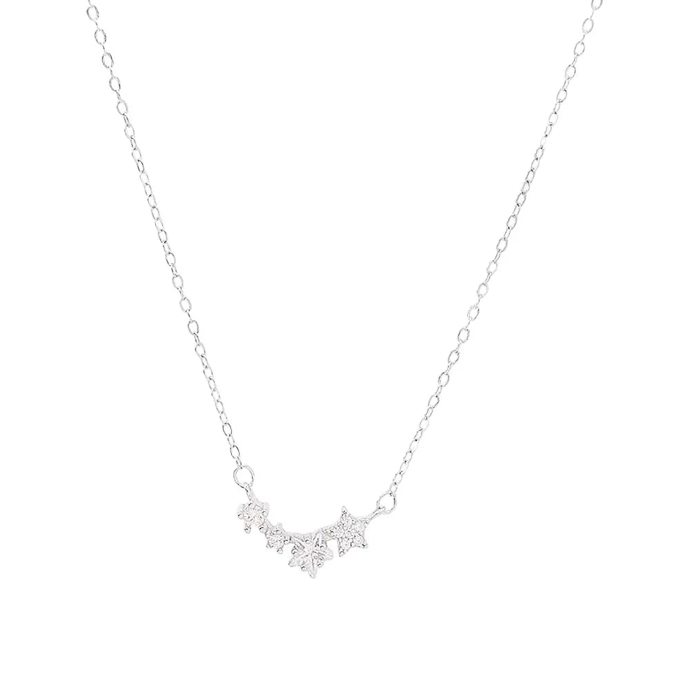 Wholesale Silver 925 Star Fashion Pendant Moissanite Necklace Simple Luxury Style for Girl Women Fine Jewelry