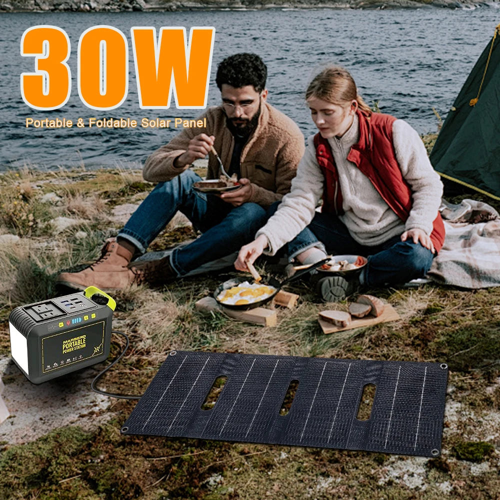 SMARAAD 30W Portable Monocrystalline Silicon Foldable Solar Panel Integrated Lamination ETFE Design for Adventure Camping
