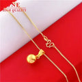 Creative Fashion Gold Lucky Beads Necklace Simple Pendant Ornament Collarbone Necklace Women's Glossy Round Beads Necklace
