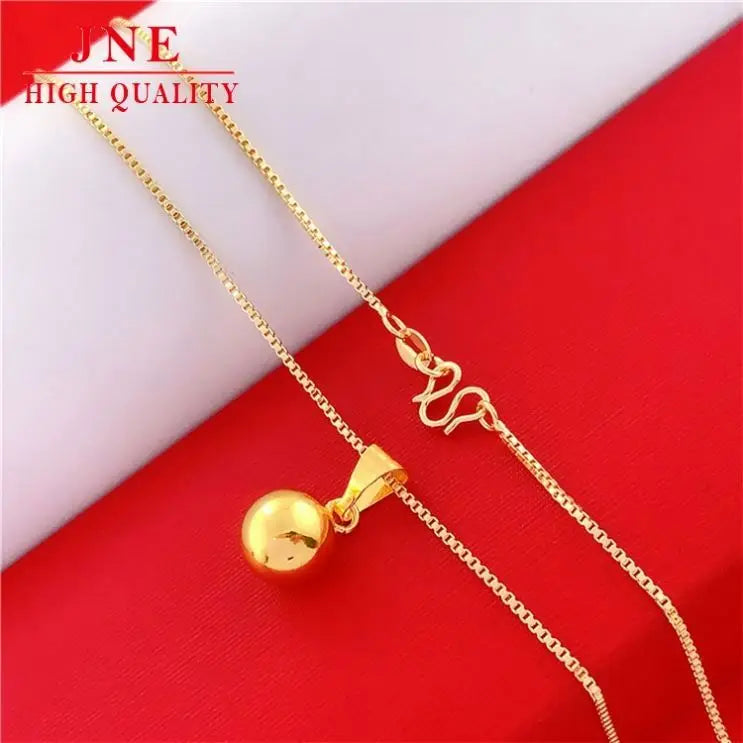 Creative Fashion Gold Lucky Beads Necklace Simple Pendant Ornament Collarbone Necklace Women's Glossy Round Beads Necklace