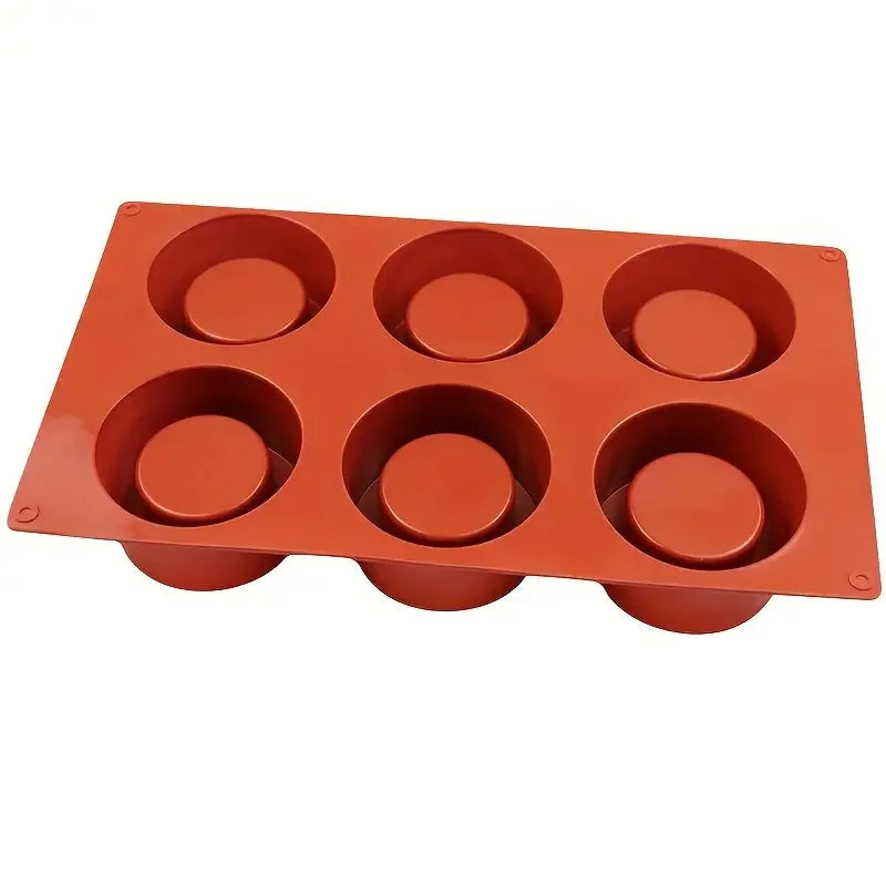 Round Silicone Cake Mold for Handmade Cupcakes Jelly Cookies Muffins and Soap Making DIY Baking Tools with Non-Stick Surface