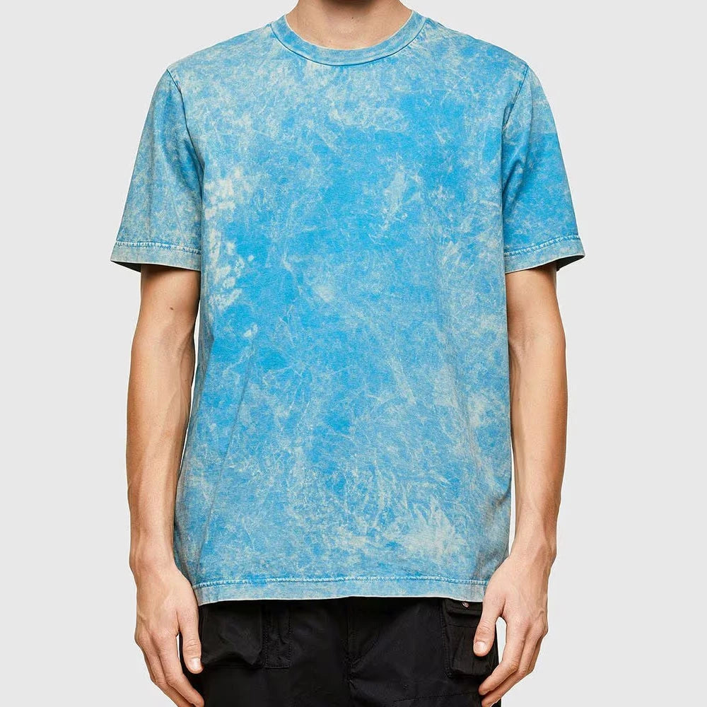 2024 Custom Logo Printed Men's Acid Wash Breathable Eco-Friendly Summer T-Shirt Hot Selling Knitted New Trendy Outfit Wholesale