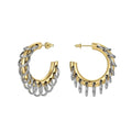 New Arrival Fashion Trendy  18K Gold Plated Stainless Steel Jewelry C Shaped Small Circle Mixed Color Accessories Earrings
