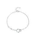 SL1670 Valentine's Day Gift 925 Pure Silver Circular Heart-shaped Interlocking Bracelet Adjustable Bracelet for Women