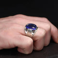Azuris 925 Sterling Silver Men's Ring Ottoman Style with Natural Stone Turkey VALKH1964