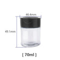 Plastic Flip Cap Seasoning 70ml Plastic Shaker Bottle 2.5OZ with black single Flip Lid