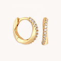 LOZRUNVE Plata 925 Al Por Mayor 18k Gold Plated Wave Crystal Huggie Earring Bijoux