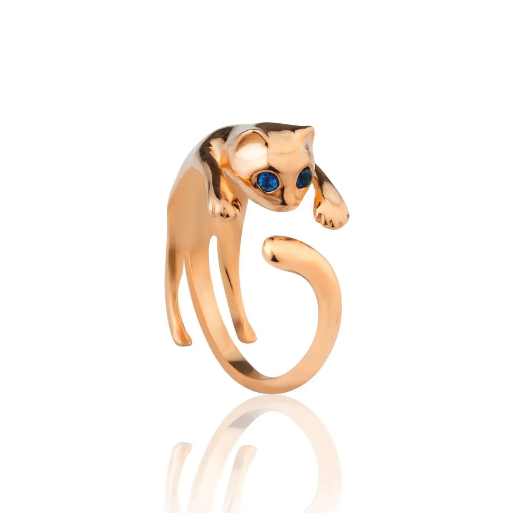 Azuris 925 Sterling Silver Adjustable Cat Ring