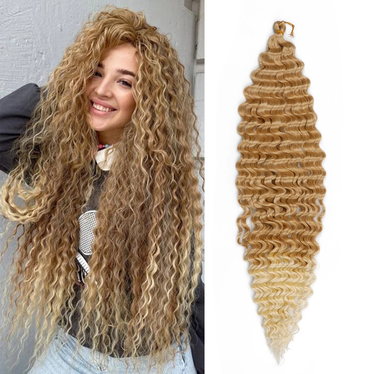 30inch 120g Ombre Braiding Hair Deep Wave Loose Wave Passion Twist Crochet Hair Extension